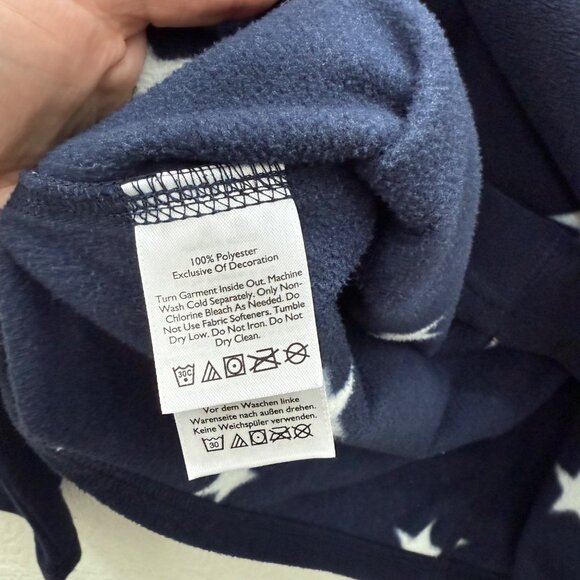 Eddie Bauer Star Print Navy Blue 1/4 Zip Fleece Pullover Sweatshirt Womens sz XL - Picture 5 of 9